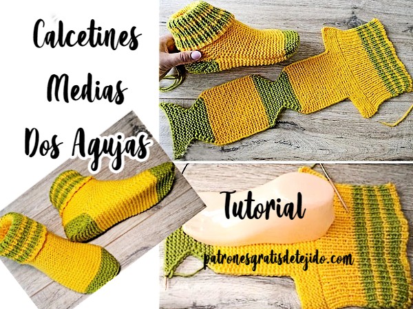 Calcetines * pantuflas * medias tejidas a dos agujas Tutorial