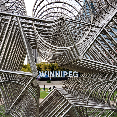 Forever Bicycles Sculpture Forks Winnipeg Manitoba