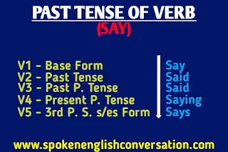 SAY Past Tense and Past Participle