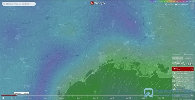 Windyty : un service météo interactif et spectaculaire