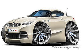 White bmw cartoon