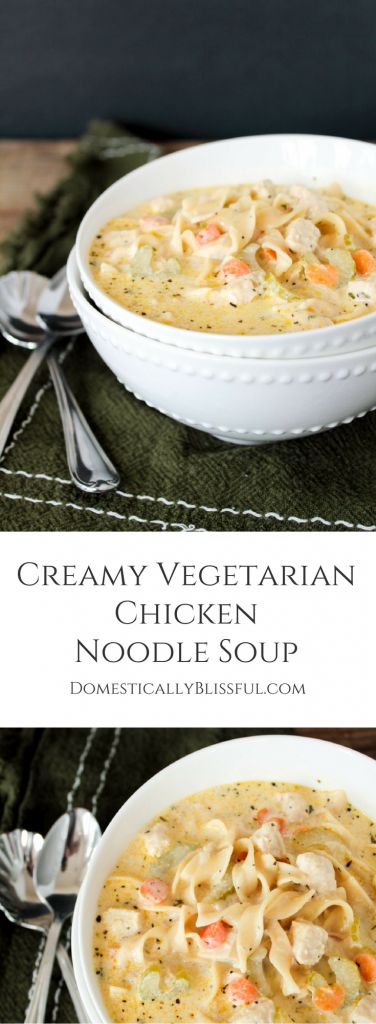 CREÂMY VEGETÂRIÂN CHICKEN NOODLE SOUP