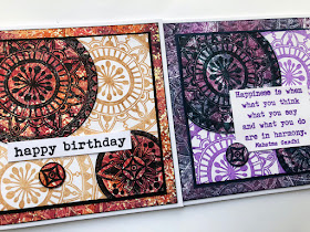 PaperArtsy stamp set EGL01 - by Gwen Lafleur with Gelli Plate printing