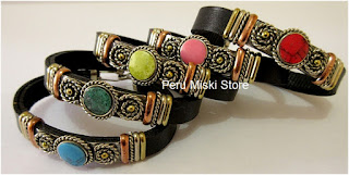  Leather Bracelets with Stones