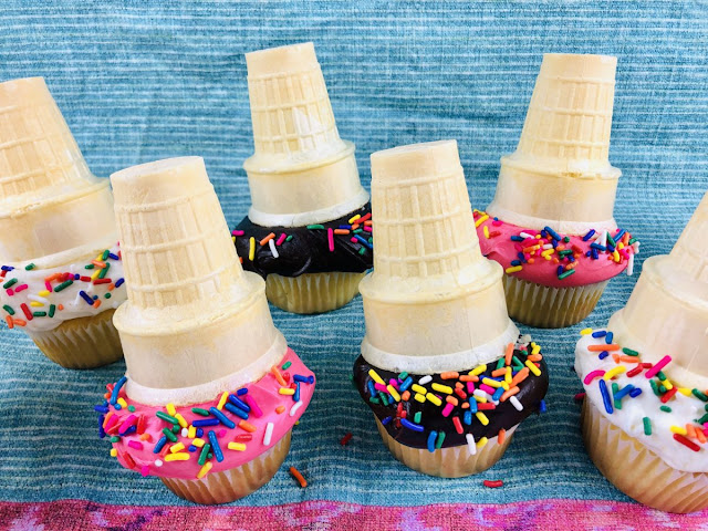 melting ice cream cone cupcake recipe