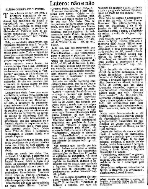 Fac-símile do artigo "Lutero não e não", FSP 27-12-1983. Acervo Folha