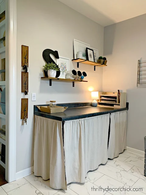 Hiding cat litter under countertop