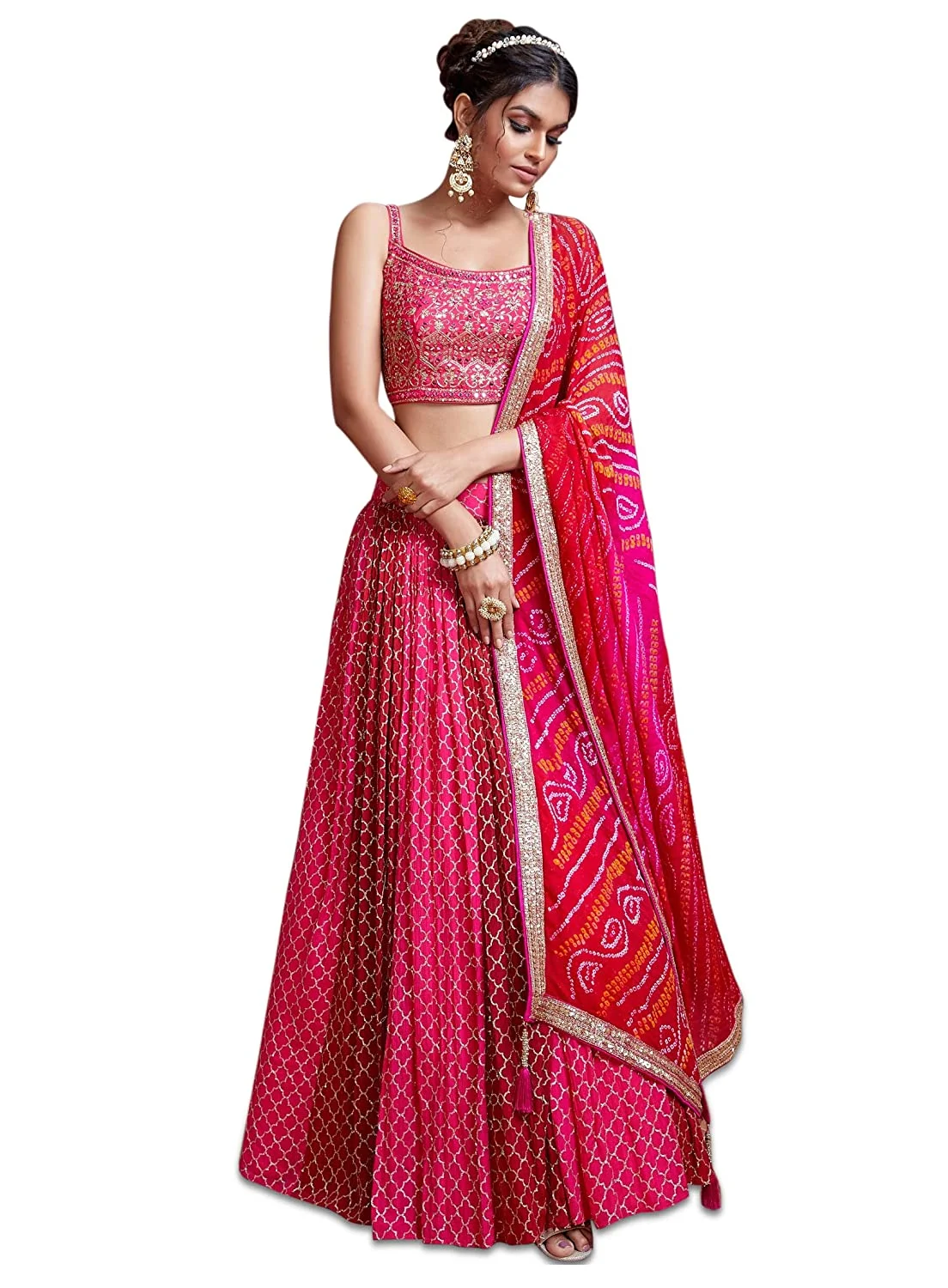 Women’s Silk Embroidered Semi-Stitched New Lehenga Choli