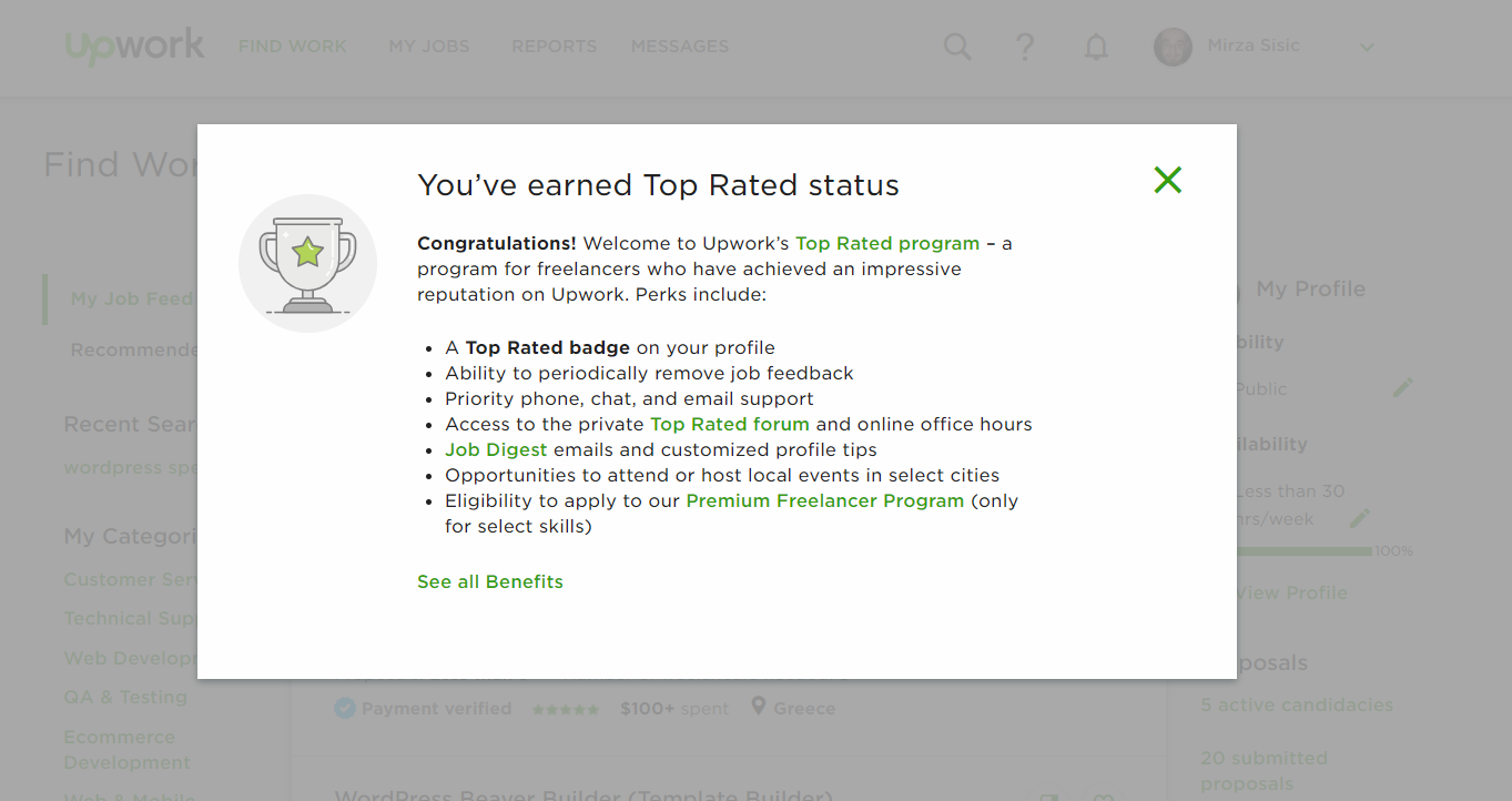 Become Top Rated on Upwork: My Experience