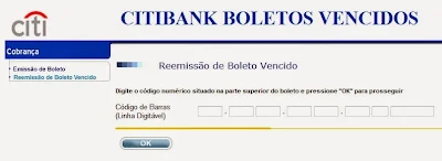 CITIBANK BOLETOS VENCIDOS ATUALIZAR 2 VIA BOLETOS ATRASADOS CITIBANK