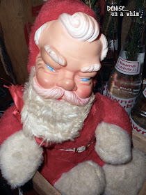 Vintage Santa and an old soda crate via http://deniseonawhim.blogspot.com