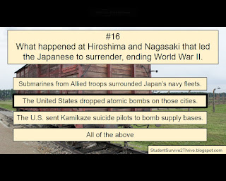 The correct answer is: The United States dropped atomic bombs on those cities.