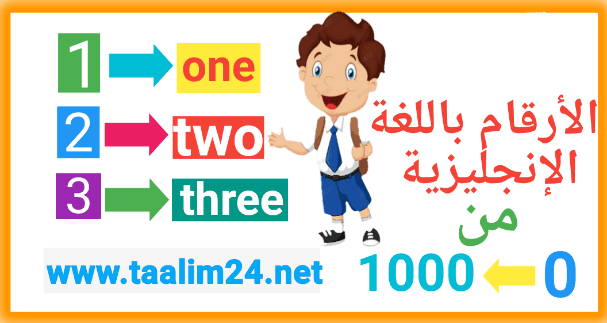 الارقام بالانجليزي من 1 الى 1000 مكتوبة - تعلم اللغة الانجليزية