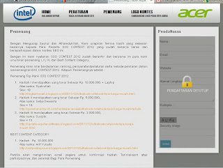 Pemenang Kontes Seo Acer Aspire S3 SEO Contest 2012