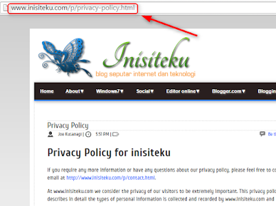 membuat dan memasang privacy policy untuk blogger