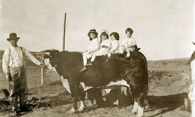 children on a Matador bull