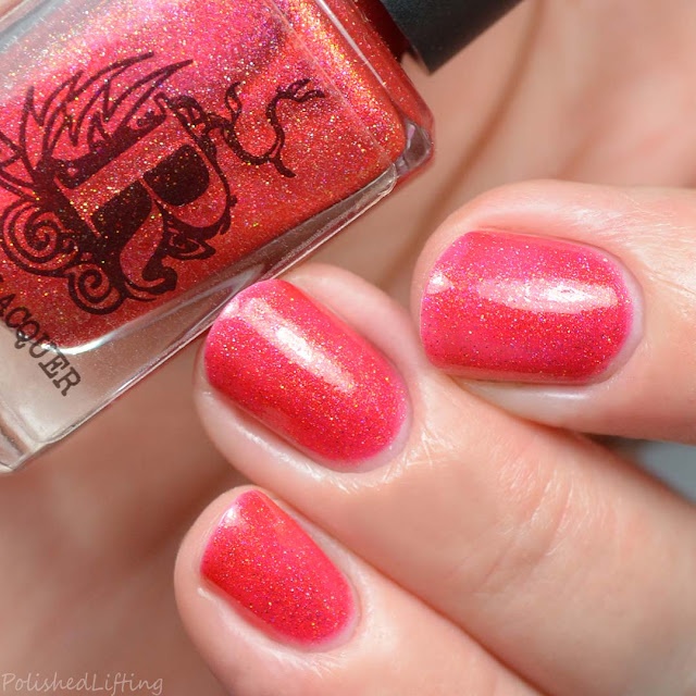 red holographic jelly nail polish