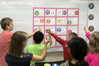 Add a movement and composing station to your music workstations rotations.  This idea uses Music Go Rounds and a little bit of masking tape!  Challenge your students to be creative and get moving!