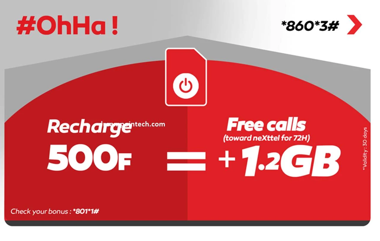 Nexttel OhHa: 1.12GB and Free Nexttel Calls For 500Frs (30 Days)