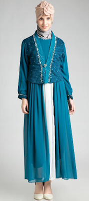 Desain Dress Muslim Pesta Mewah