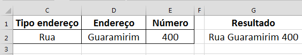 Concatenar várias células