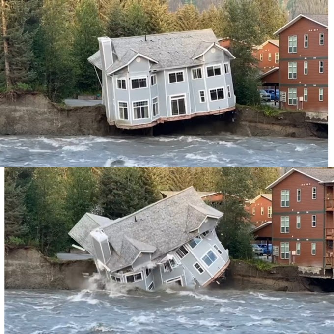 Full House Collapses And Gets Washed Away By Flooded River [VIDEO]