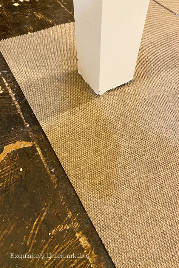 Installing Carpet Tiles Without Adhesive around a post