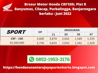 Brosur Motor Honda CRF150L Plat R Juni 2022