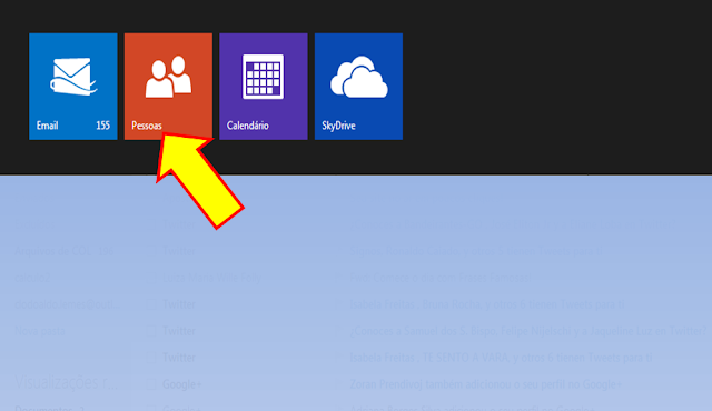 Para gerenciar seus contatos no Outlook.com clique na guia (Pessoas)