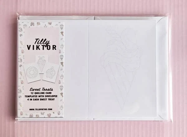 package of white quilling card templates