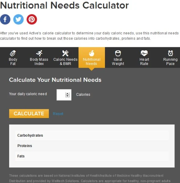 Nutritional Needs Calculator