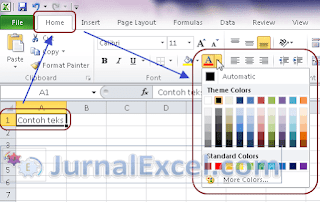 Cara mewarnai huruf dalam Excel - JurnalExcel.com