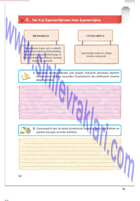 8. Sınıf İnkılap Tarihi Top Yayınları Çalışma Kitabı Cevapları Sayfa 52