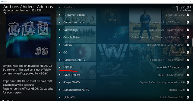 Como instalar o Add-on Hgo EU - Add-on da HBO para Kodi