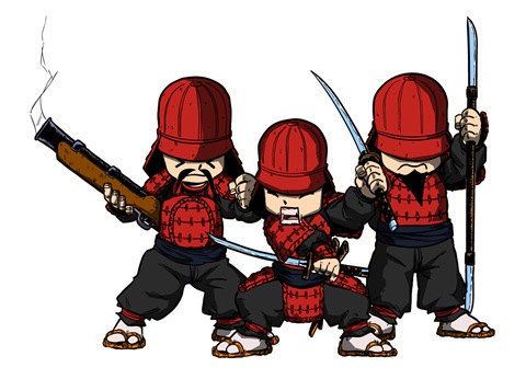 Diseño de Samukokes del Clan del Fuego