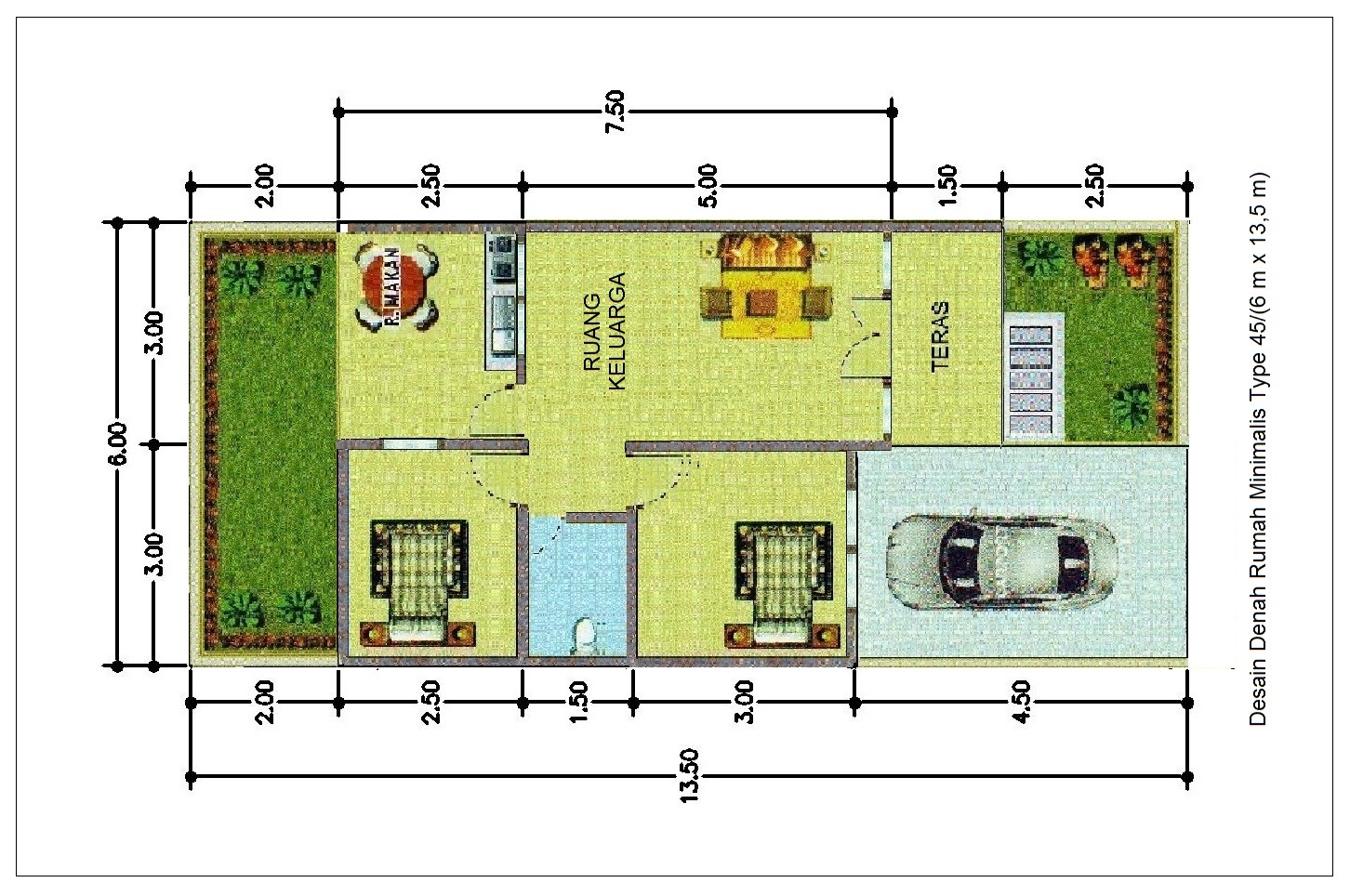 Desain Rumah Minimalis 7 X 13