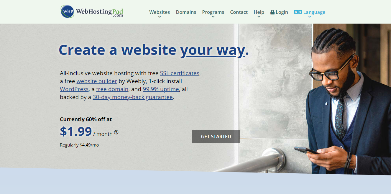 webhostingpad homepage