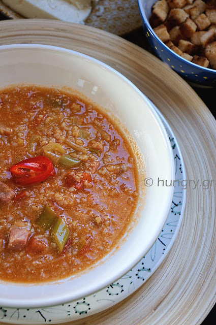 Frumenty Soup with Smoked Pork Shank