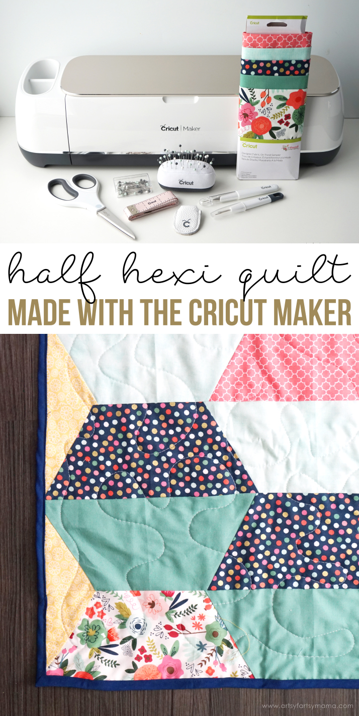 Creating a Half Hexi Quilt is easy when you use the Cricut Maker machine! #CricutMade