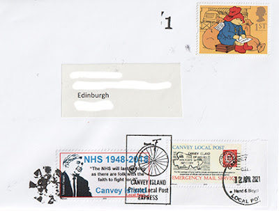 Example of 'Express' cachet Canvey Local Post mail