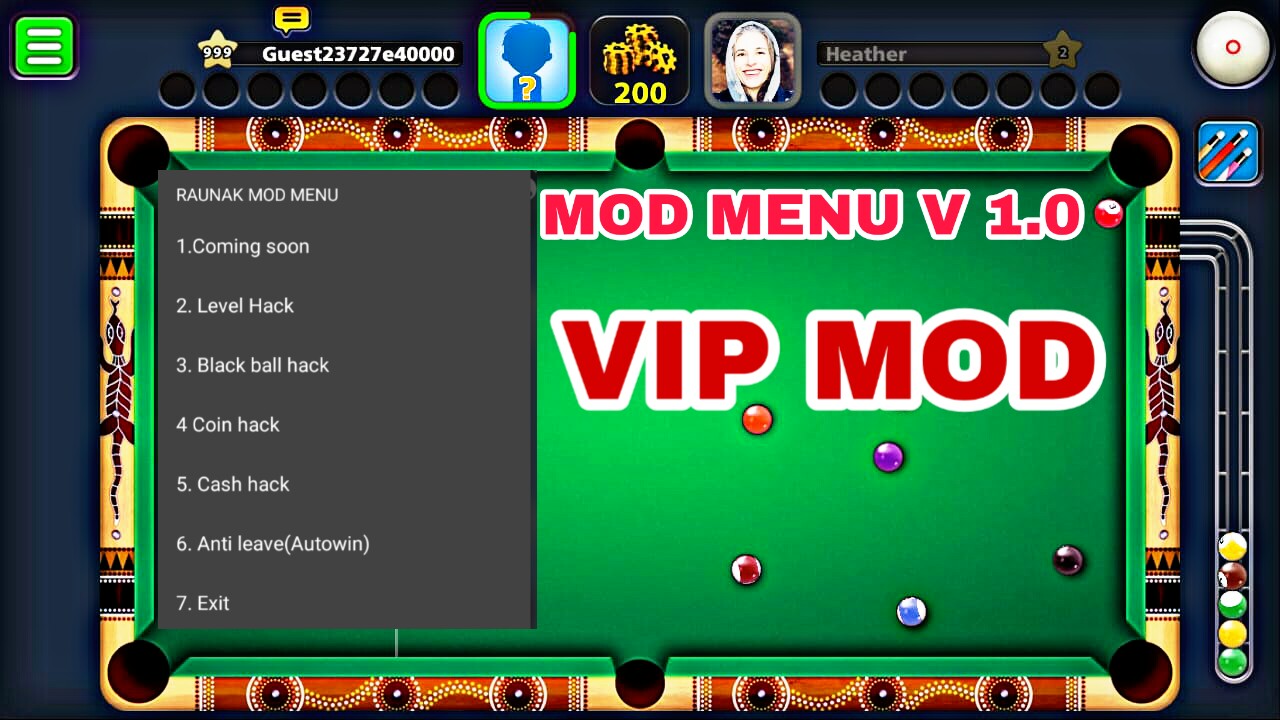 8 ball pool 4.4.0 mod menu VIP mod - 