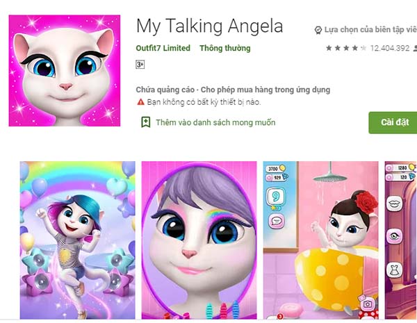 Tải Talking Angela - Game chăm sóc, trang điểm mèo gái miễn phí a