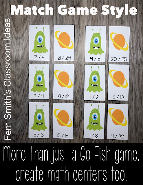 Download these FREE Equivalent Fractions Go Fish Math Center Card Games Free Resources to USE in Your Classroom Today!