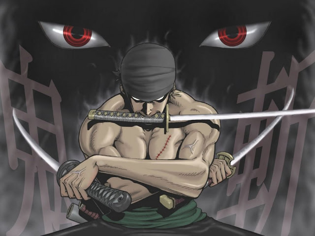   One Piece Roronoa Zoro 3 Sword Style Anime Red Eye HD Wallpaper Desktop Background