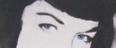 "Eyes of Bettie Page" Charcoal on Paper, c. 2007 1 x 2 inches