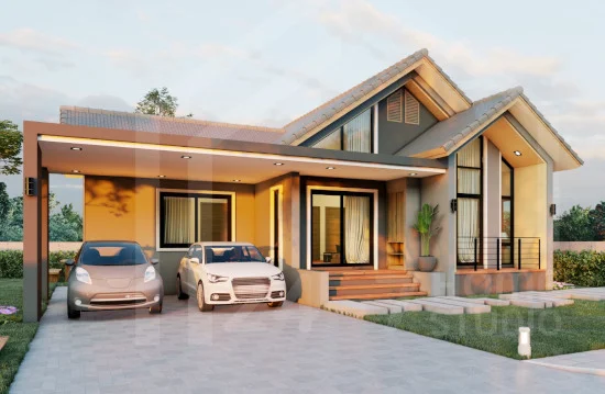desain rumah atap pelana modern minimalis