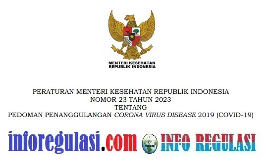 Permenkes Nomor 23 Tahun 2023 Tentang Pedoman Penanggulangan Covid-19