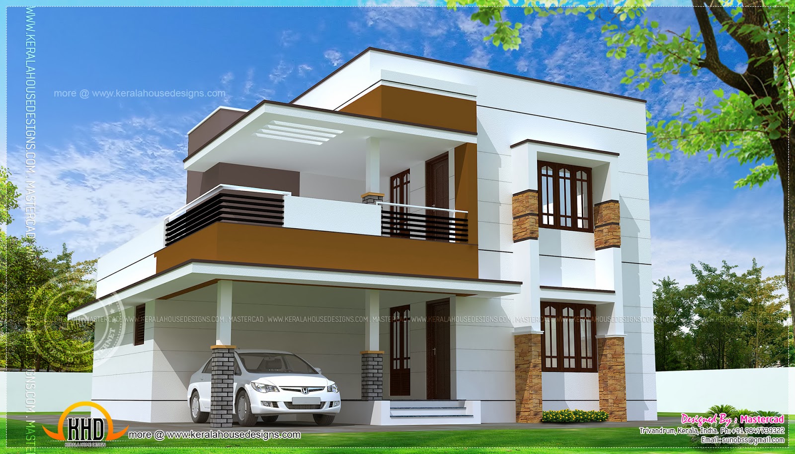 Simple modern home design in 1817 square feet  Kerala home design and 