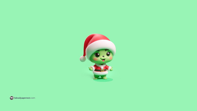 3D Cute Baby Grinch with Christmas Hat HD Wallpaper