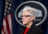 EPA Administrator Gina McCarthy attends a news conference at the Justice Department in Washington, Monday, Oct. 5, 2015. (Credit: AP Photo/Manuel Balce Ceneta)  Click to Enlarge.